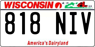 WI license plate 818NIV