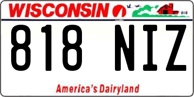 WI license plate 818NIZ