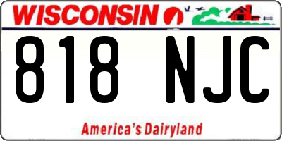 WI license plate 818NJC