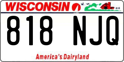 WI license plate 818NJQ
