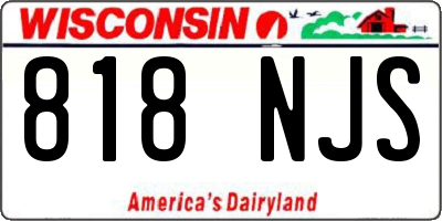 WI license plate 818NJS