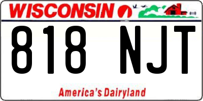 WI license plate 818NJT