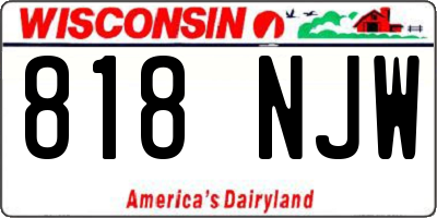 WI license plate 818NJW