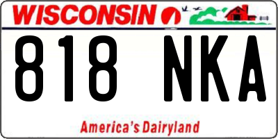 WI license plate 818NKA