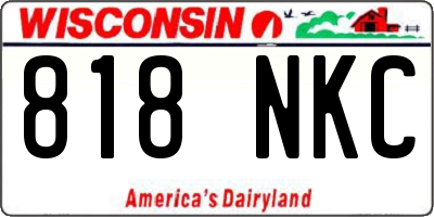 WI license plate 818NKC