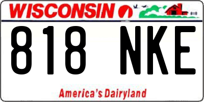WI license plate 818NKE