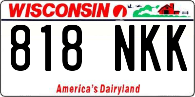 WI license plate 818NKK
