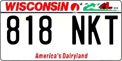 WI license plate 818NKT