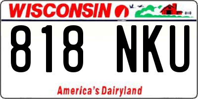 WI license plate 818NKU