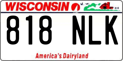 WI license plate 818NLK