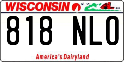 WI license plate 818NLO