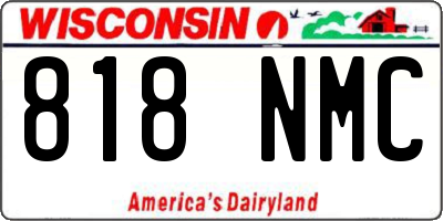 WI license plate 818NMC