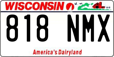 WI license plate 818NMX
