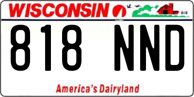 WI license plate 818NND
