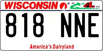 WI license plate 818NNE