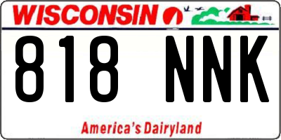 WI license plate 818NNK