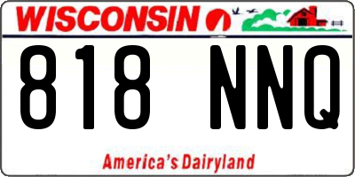 WI license plate 818NNQ