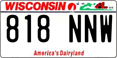 WI license plate 818NNW