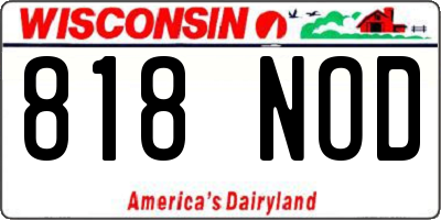WI license plate 818NOD