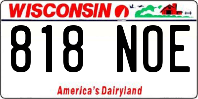 WI license plate 818NOE