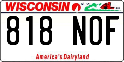 WI license plate 818NOF