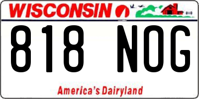 WI license plate 818NOG