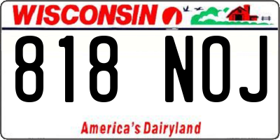 WI license plate 818NOJ