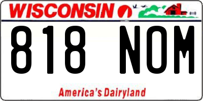 WI license plate 818NOM