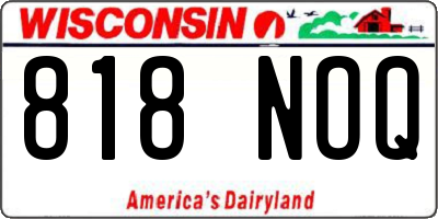 WI license plate 818NOQ