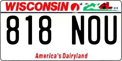 WI license plate 818NOU
