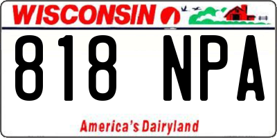 WI license plate 818NPA