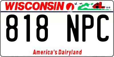 WI license plate 818NPC