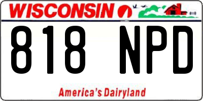 WI license plate 818NPD