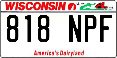 WI license plate 818NPF
