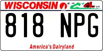 WI license plate 818NPG