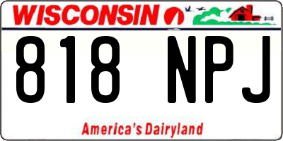WI license plate 818NPJ
