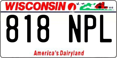 WI license plate 818NPL