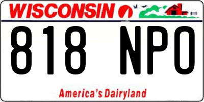 WI license plate 818NPO