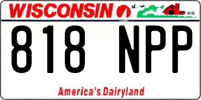 WI license plate 818NPP