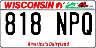 WI license plate 818NPQ