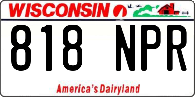 WI license plate 818NPR
