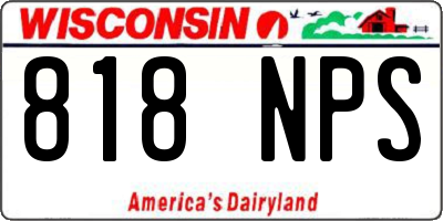 WI license plate 818NPS