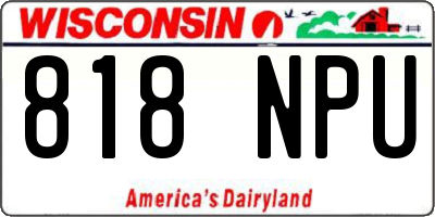 WI license plate 818NPU