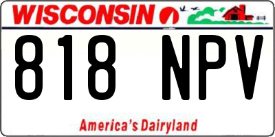 WI license plate 818NPV