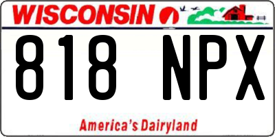 WI license plate 818NPX