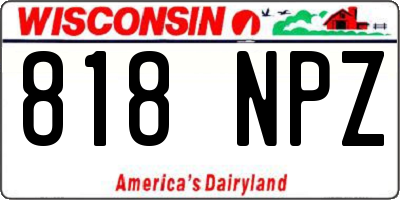 WI license plate 818NPZ