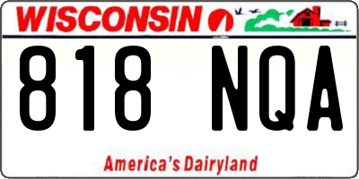 WI license plate 818NQA