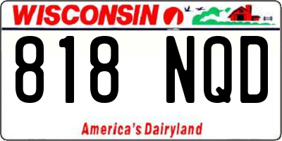 WI license plate 818NQD