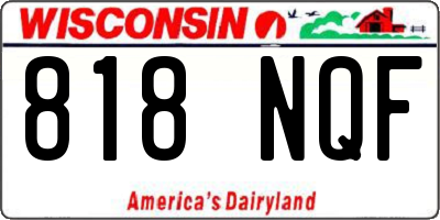 WI license plate 818NQF
