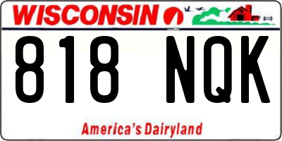 WI license plate 818NQK